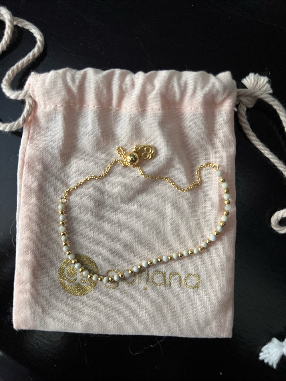 Gorjana Gold Chain Necklace with White Beads